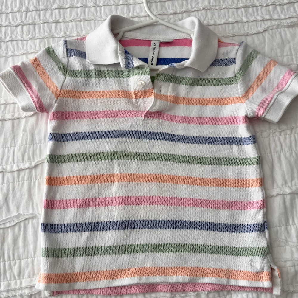 Janie and Jack 3T Boys’ Classic Pique Striped Polo